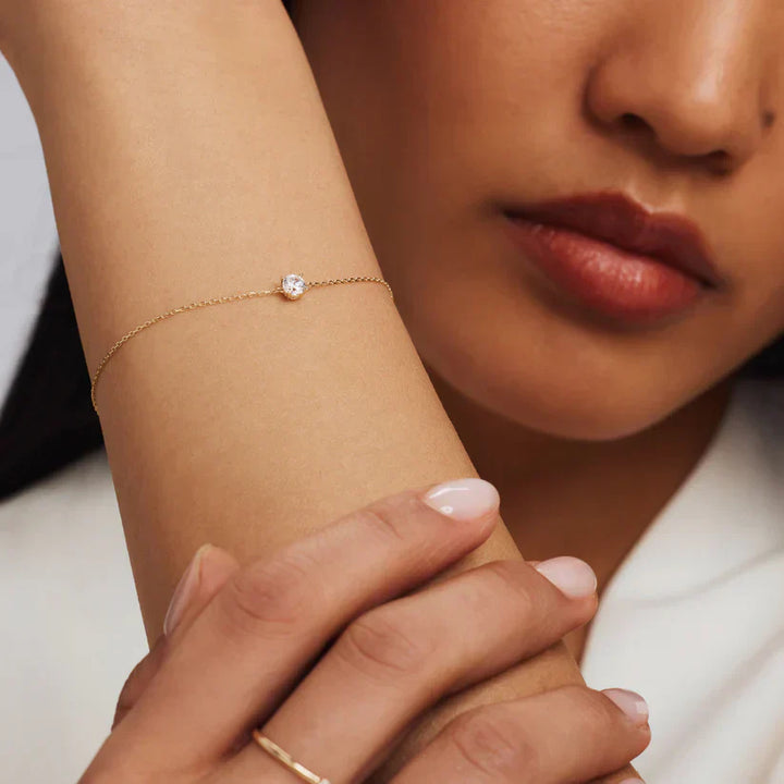 Cléa Armbånd i 14k Gull med Moissanittstein